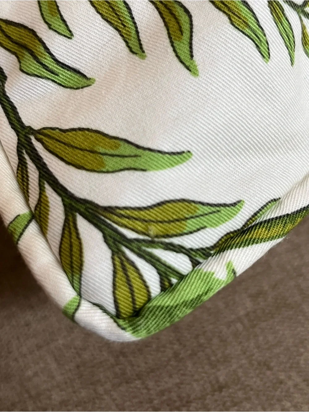 Ballard Designs Isabella Pillow (Cover & Insert) Green 20” Botanical Print NWOT